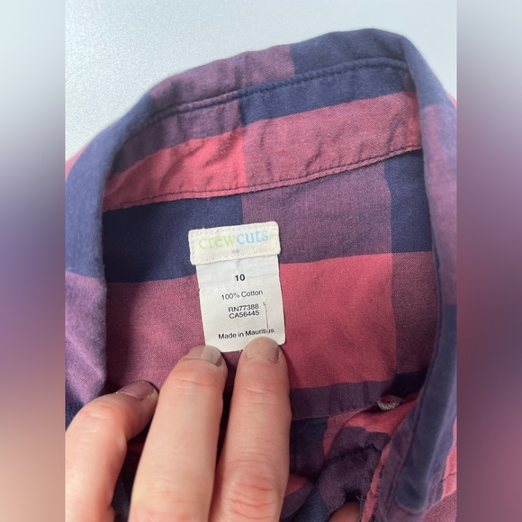 Crewcuts pink and blue button down size 10 - Picture 2 of 2